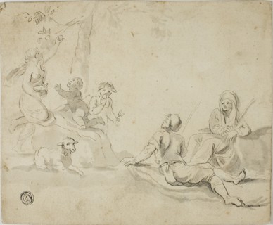Apple Harvesters and Resting Shepherds, n.d. Possibly after Salvator Rosa or possibly after Marco Ricci.