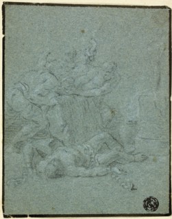 Two Men Holding Boulder over Prostrate Man with Manacles, n.d. Possibly after Victor Honoré Janssens.