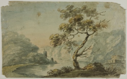 Windswept Landscape, n.d. Possibly by Nicholas Pocock.