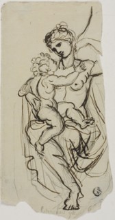 Venus and Cupid, n.d. Possibly by Giovanni Battista Cipriani.