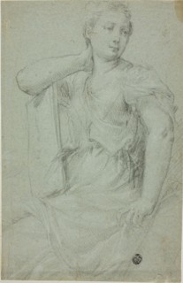 Seated Woman with Folio Resting on Her Lap, n.d. Style of Mario Balassi.
