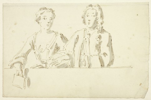 Bust Length Couple, n.d. Possibly by William Hogarth.