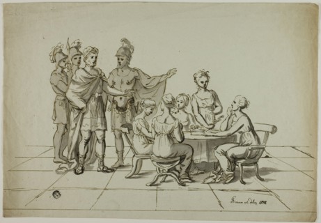 Roman Emperor Approaching Group of Women Seated at Table, 1819.