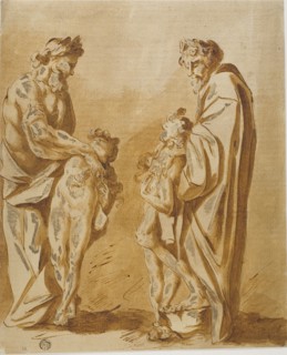 Two Views of an Antique Statue, n.d.