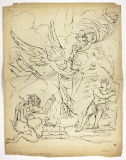 Cupid and Psyche (verso), (Unidentified Mythological Birth Scene (recto)), n.d.