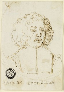 Bust of Reverend Tomas Cornelius, 17th century.
