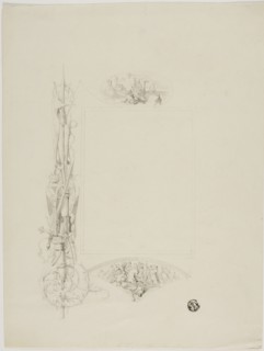 Vignette for Menu Card Decorated with Arms and Heroic Scenes, n.d.