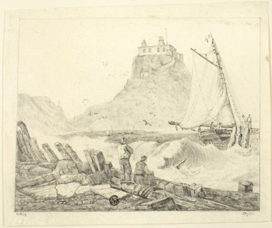 Harbor with Old Castle, c. 1820.
