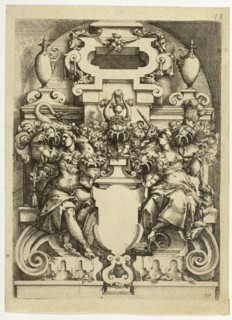 Fantastic Architecture, plate 36 (later 44, and 125) from Architectura, c. 1596.