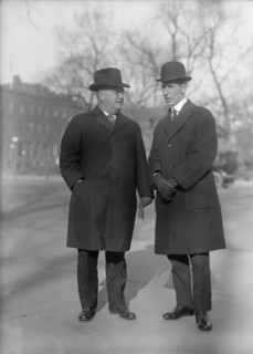 Orrin Dubbs Bleakley, Rep. from Pennsylvania, Left, with Sgt. Ocker, 1917. Creator: Harris & Ewing.