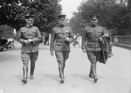 Fred R. Brown, Lt. Col. Sherer; Brown; Major Joseph Compton Castner, 1917.