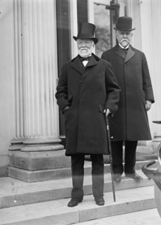 Andrew Carnegie with Theodore Gilman, 1914. Creator: Harris & Ewing.