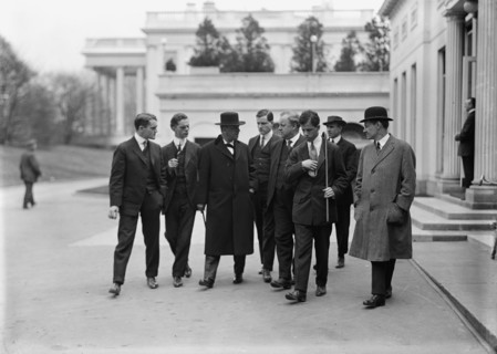 Daniels, Josephus, Secretary of The Navy, 1913-1921. with Newsmen, 1914.
