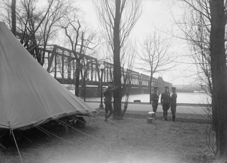 District of Columbia Parks - Guards in Potomac Park at Railway Bridge, 1917.