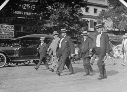 Draft Parade - Chamberlain; Bankhead; Warren; Hardwick; Lodge, 1917.