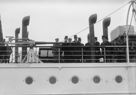 French Commission To U.S. Arriving at Navy Yard On 'Mayflower', 1917.