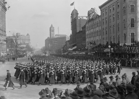 Inaugural Parades - Military Unit in Parade, 1917.