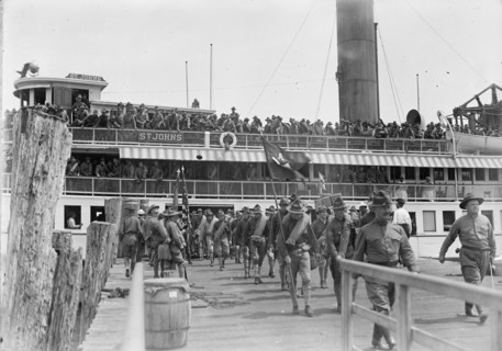 National Guard of D.C. Returning from Camp at Colonial Beach, 1916.