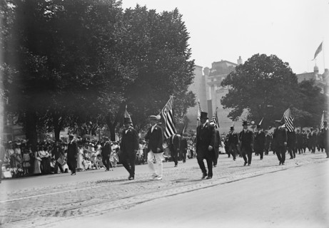 Preparedness Parade - President Wilson, William F. Gude, And Randolph Kauffmann Leading..., 1916. Creator: Harris & Ewing.