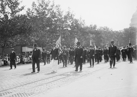 Preparedness Parade - President Wilson, William F. Gude, And Randolph Kauffmann Leading..., 1916. Creator: Harris & Ewing.