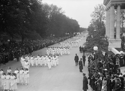 Red Cross, American - Dedication of Building. Nurses Parade And Motor Corps, 1917.
