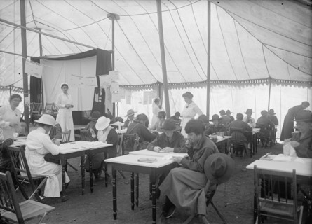 Red Cross, American - Women's National Service School; Red Cross Instructions in Care of Sick, Bandaging, 1916.