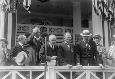 Shadow Lawn, Nj. - Summer White House, Notification Ceremonies, Group of Portico: Unident..., 1916. Creator: Harris & Ewing.