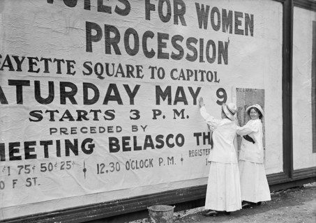 Woman Suffrage - at White House with Banners, 1914.