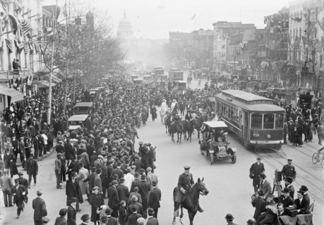 Woman Suffrage - Hikers Arriving from New York, 1913.