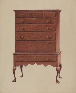 Early American highboy, 1935/1942.