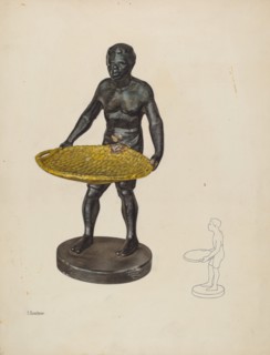Nubian with Cotton Basket Card Tray, c. 1937.