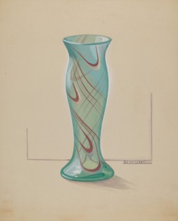 Vase (Green with Red Swirl), c. 1937.