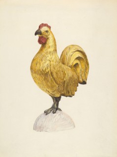 Gilded Wooden Rooster, 1935/1942.