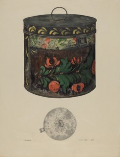 Toleware Tin Cannister, 1937.