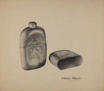Pewter Flask, c. 1940.