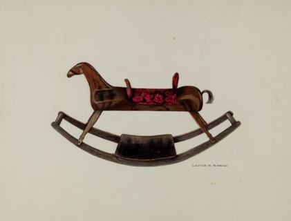 Wooden Rocking Horse, c. 1940.