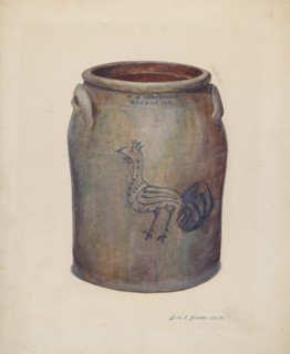 Gray Stoneware Crock, c. 1939.
