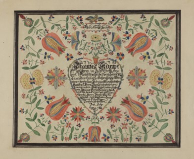 Certificate, Birth and Baptismal; (Fractur), c. 1936.