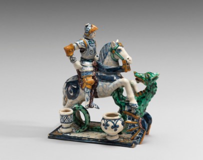 Inkstand with Saint George and the Dragon, late 15th/early 16th century.