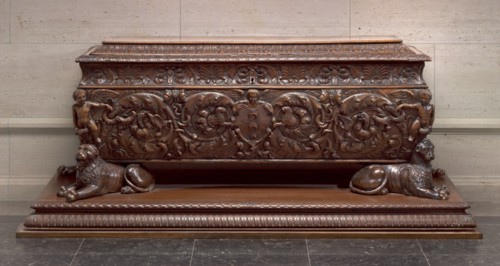 Walnut Cassone made for Strozzi Family, first half 16th century.