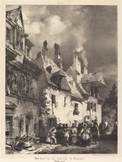 Vue d'une rue des Faubourgs de Besançon (View of a Street in the Outskirts of Besançon), 1827.