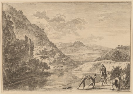 Fishermen at the Tiber, near the Soracte.