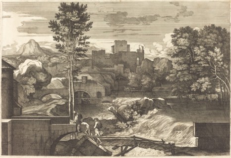 Landscape with Two Figures on a Bridge.