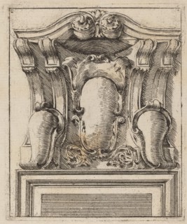 Architectural Motif with Three Shields, c. 1690.