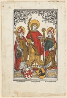 Saint Valentine, Saint Stephen and Saint Maximilian, 1498.
