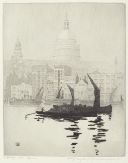 Misty Day, Paul's Wharf, London, c. 1928.