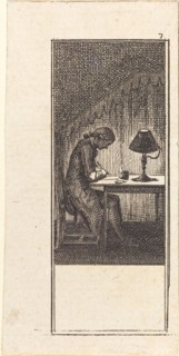 Young Man Writing by Lamplight, 1784.
