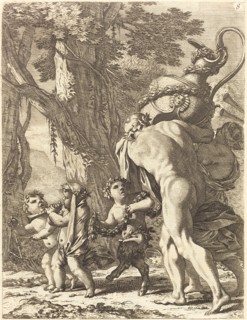 Bacchanal with Figures Carrying a Vase, 1650s.