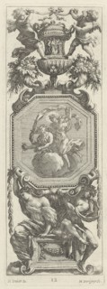 Ornamental Panel Surmounted by Two Putti and a Vase, 1647.