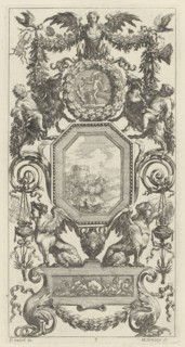 Ornamental Panel Surmounted by a Winged Harpy, 1647.